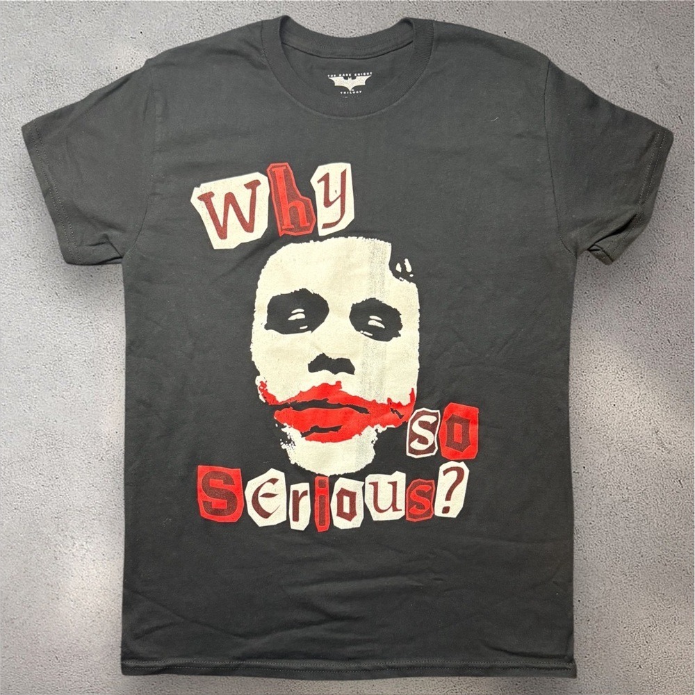 The Dark Knight Trilogy Joker Why So Serious T-Shirt Black Small DC Comics